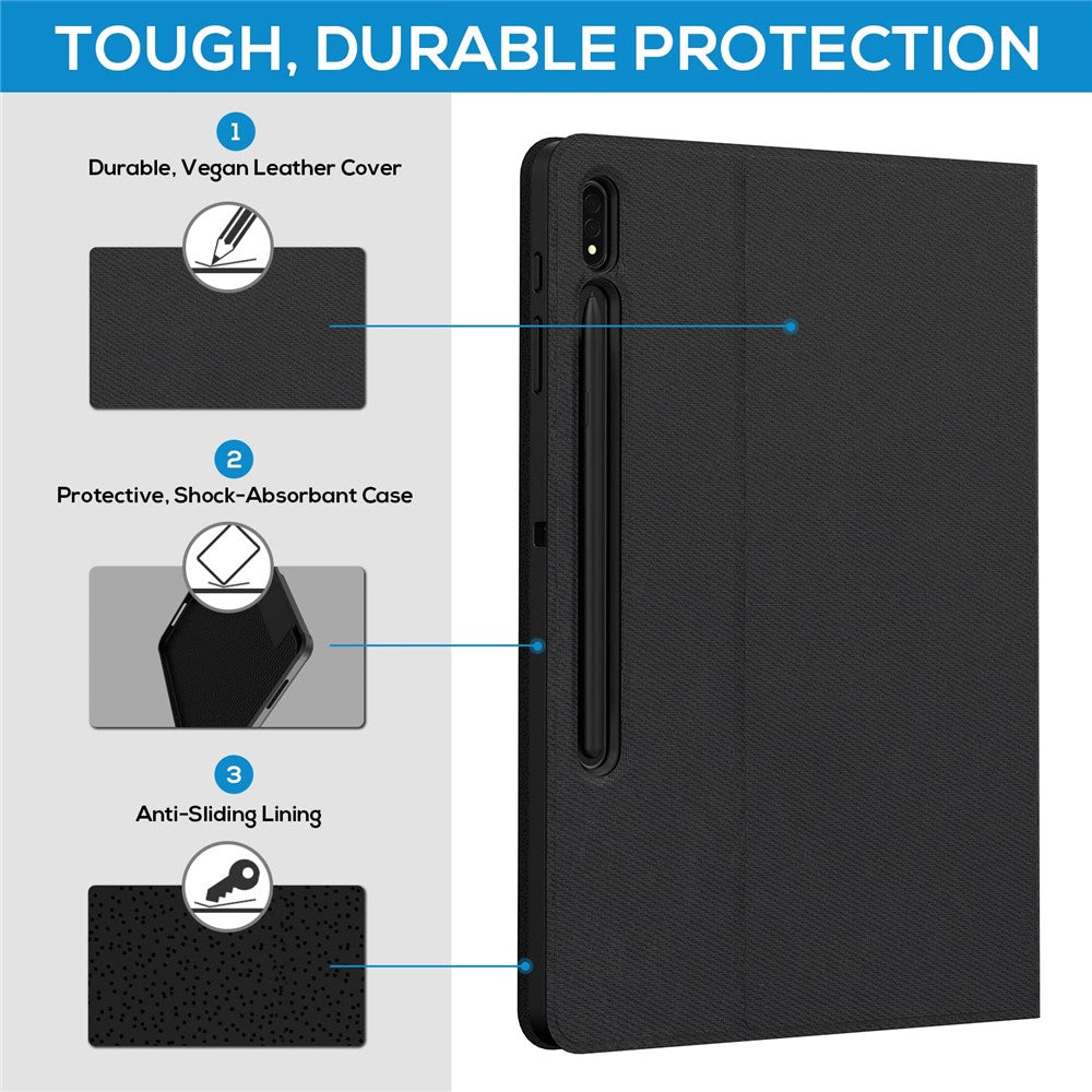 SK-780D til Samsung Galaxy Tab S8+ / S7 FE / S7+ Baggrundsbelyst Bluetooth-kompatibelt Touchpad-tastatur med beskyttende tabletetui