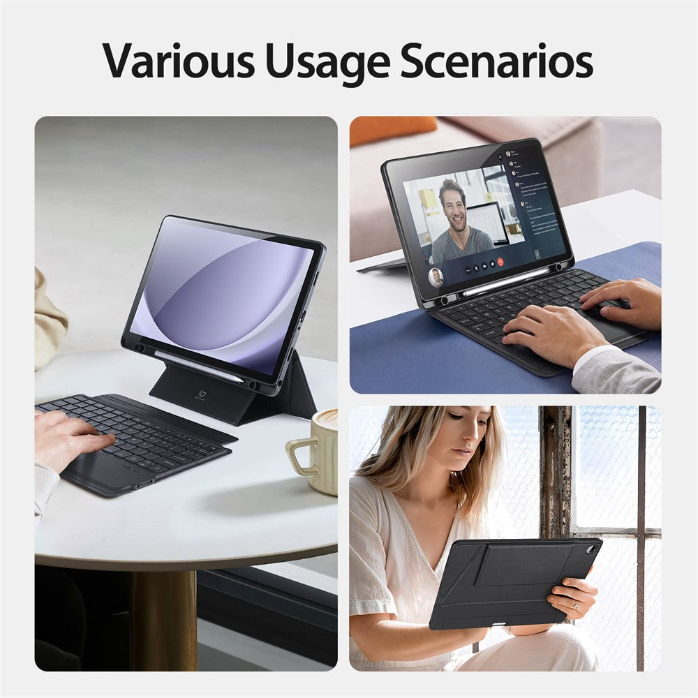 DUX DUCIS Til Samsung Galaxy Tab A9+ PU-læderetui + magnetisk aftageligt tastatur med blyantholder