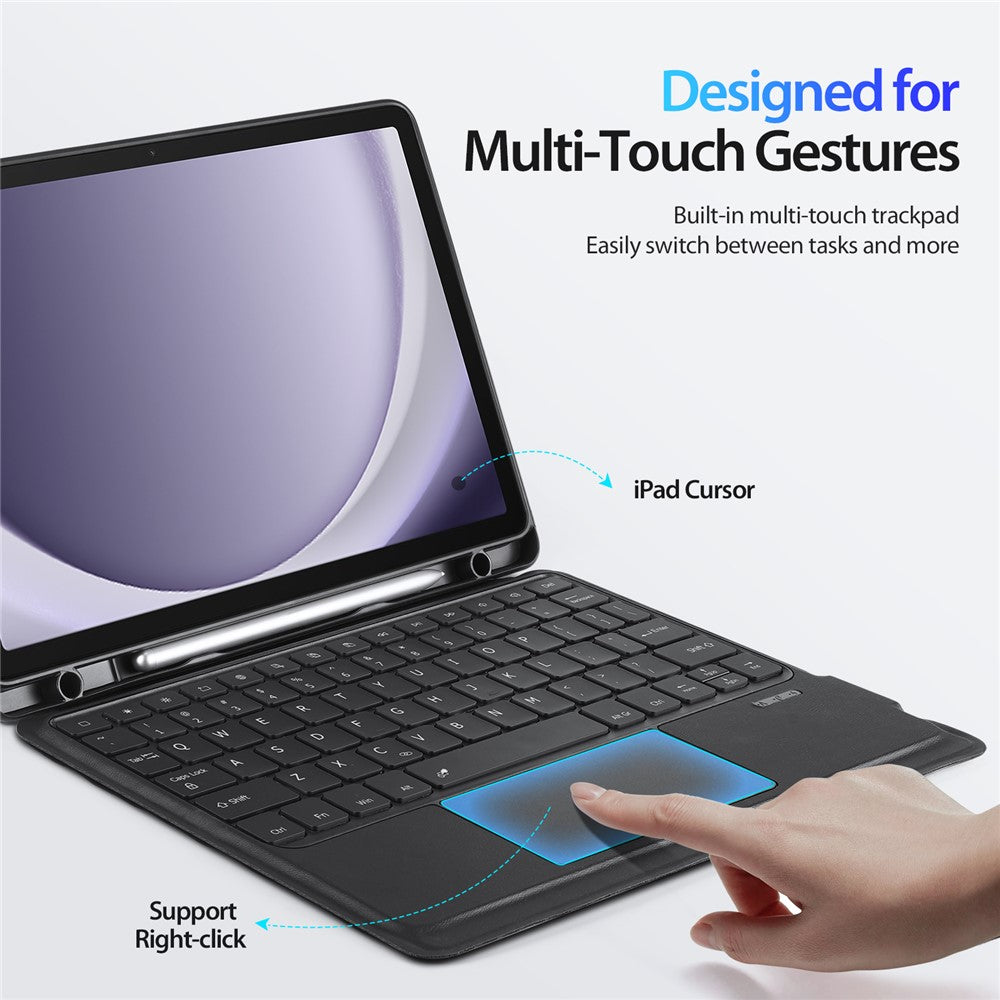 DUX DUCIS Til Samsung Galaxy Tab A9+ PU-læderetui + magnetisk aftageligt tastatur med blyantholder