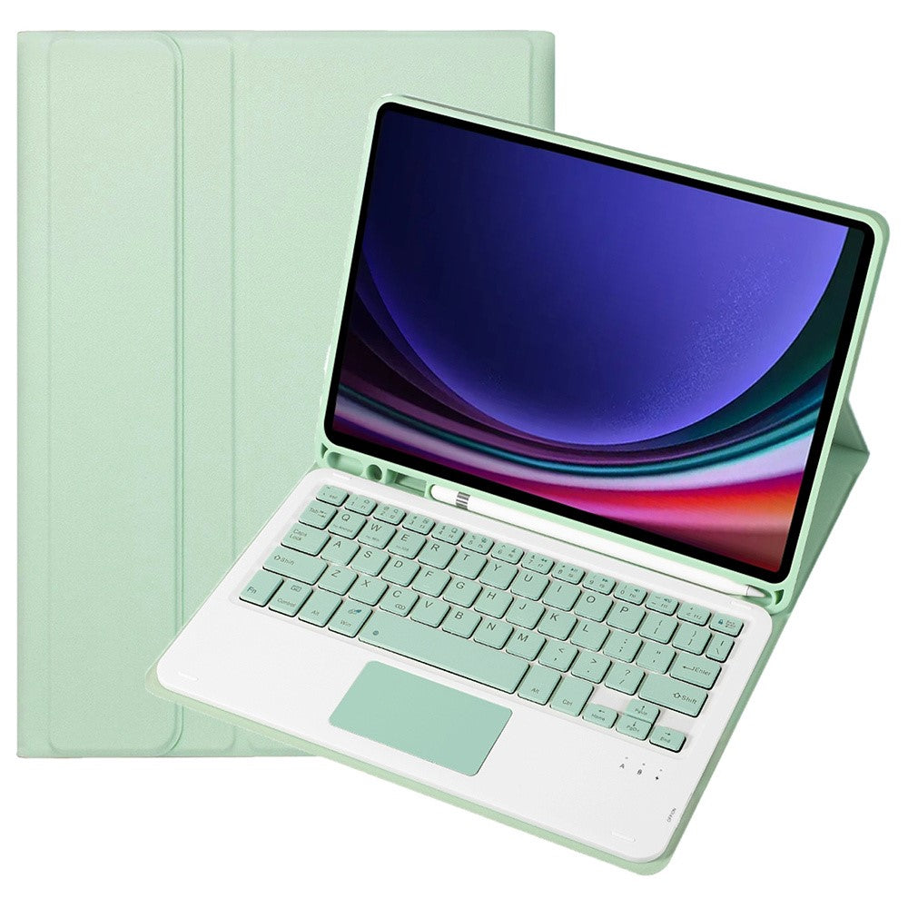 A710B-A For Samsung Galaxy Tab S10 Lite / S10 FE / S9 FE X510 X516 / S9 X710 TPU Case with Touchpad Bluetooth-Compatible Keyboard