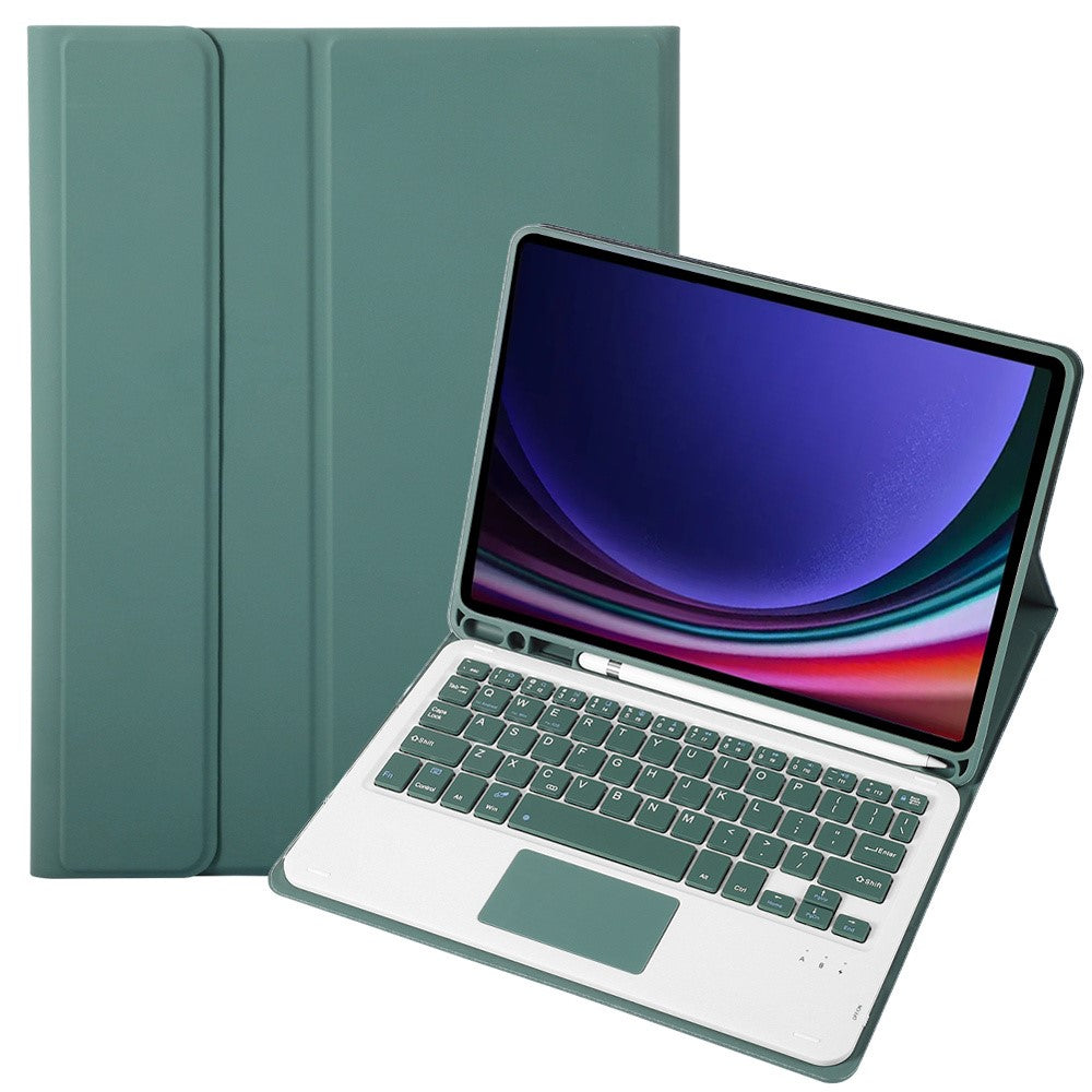 A710B-A For Samsung Galaxy Tab S10 Lite / S10 FE / S9 FE X510 X516 / S9 X710 TPU Case with Touchpad Bluetooth-Compatible Keyboard