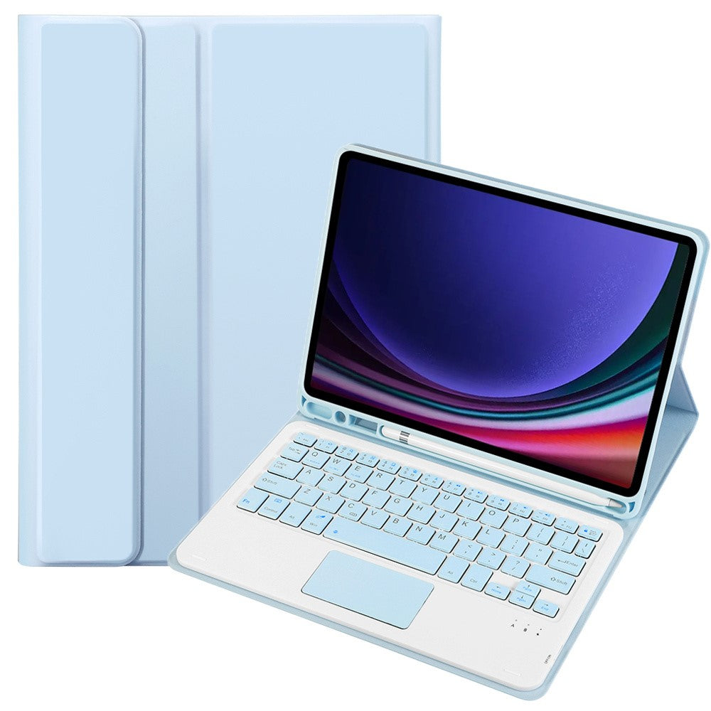 A710B-A For Samsung Galaxy Tab S10 Lite / S10 FE / S9 FE X510 X516 / S9 X710 TPU Case with Touchpad Bluetooth-Compatible Keyboard