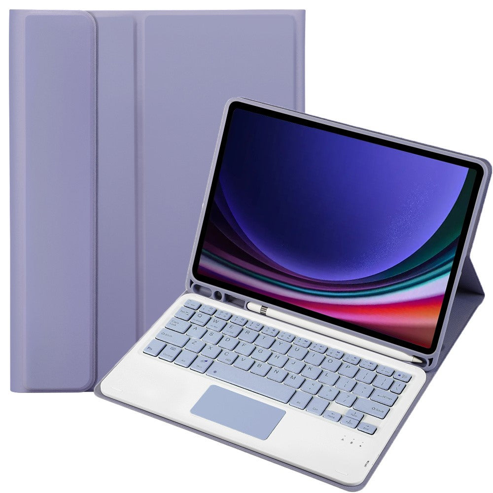 A710B-A For Samsung Galaxy Tab S10 Lite / S10 FE / S9 FE X510 X516 / S9 X710 TPU Case with Touchpad Bluetooth-Compatible Keyboard