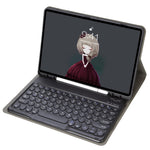 YA710B For Samsung Galaxy Tab S10 Lite / S10 FE / S9 FE X510 X516 / S9 X710 Round Key Cap Bluetooth-Compatible Keyboard TPU Tablet Case