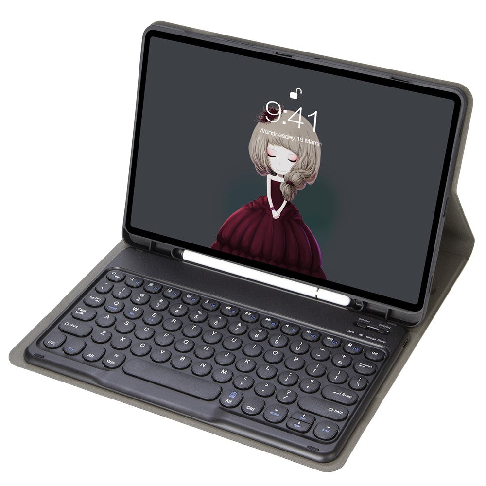 YA710B For Samsung Galaxy Tab S10 Lite / S10 FE / S9 FE X510 X516 / S9 X710 Round Key Cap Bluetooth-Compatible Keyboard TPU Tablet Case