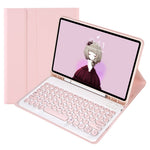 YA710B For Samsung Galaxy Tab S10 Lite / S10 FE / S9 FE X510 X516 / S9 X710 Round Key Cap Bluetooth-Compatible Keyboard TPU Tablet Case
