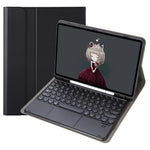YA710B-A For Samsung Galaxy Tab S10 Lite / S10 FE / S9 FE X510 X516 / S9 X710 Round Key Cap Touchpad Bluetooth-Compatible Keyboard Case