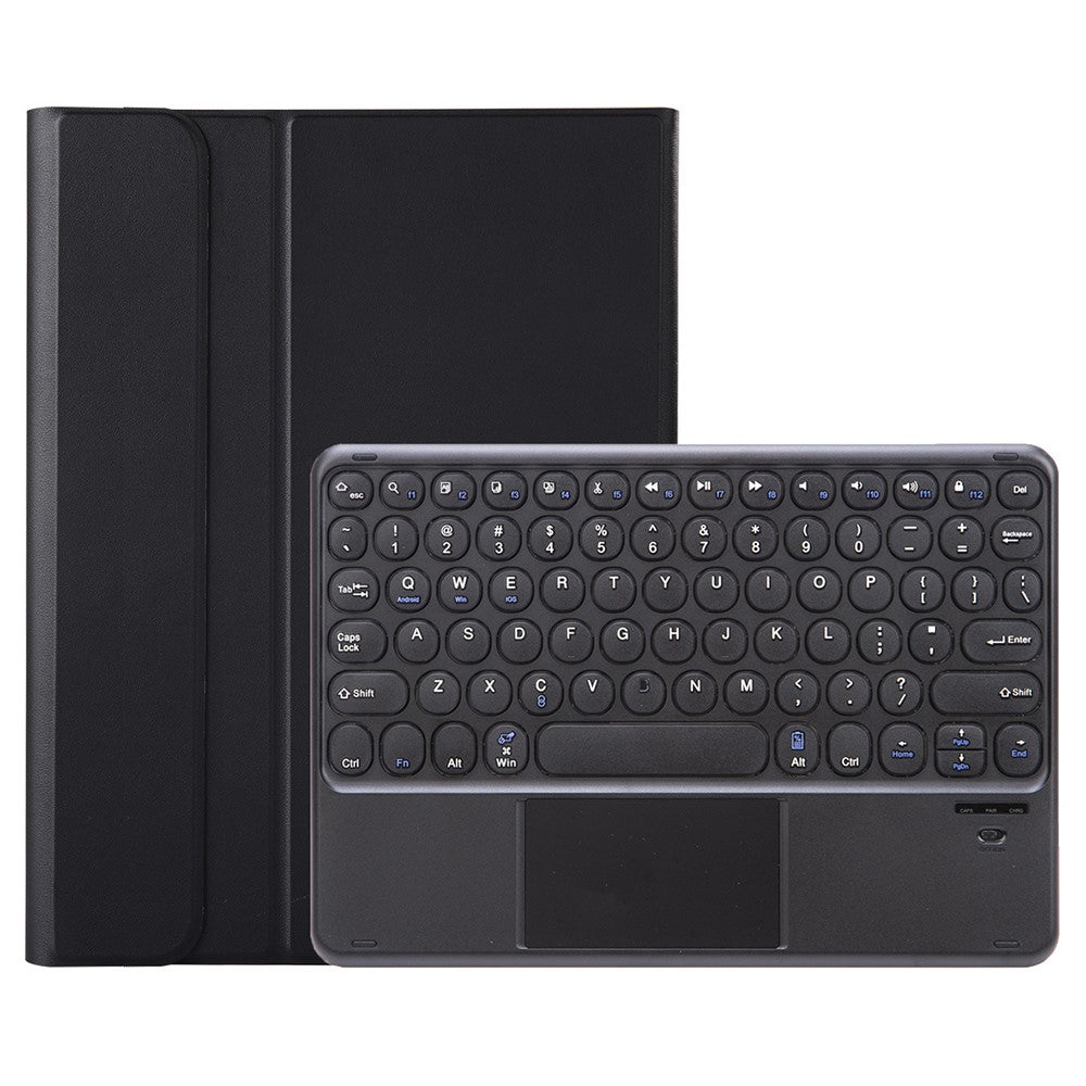 YA710B-A For Samsung Galaxy Tab S10 Lite / S10 FE / S9 FE X510 X516 / S9 X710 Round Key Cap Touchpad Bluetooth-Compatible Keyboard Case