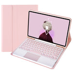 YA710B-A For Samsung Galaxy Tab S10 Lite / S10 FE / S9 FE X510 X516 / S9 X710 Round Key Cap Touchpad Bluetooth-Compatible Keyboard Case