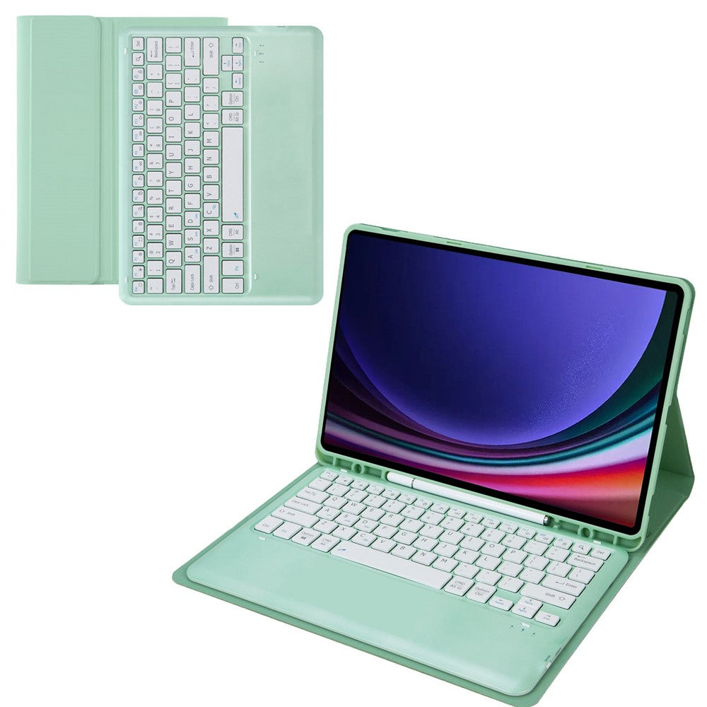 A810B For Samsung Galaxy Tab S10+ / S9 FE+ / S9+ 12.4" X610 / X616 Detachable Bluetooth-compatible Keyboard Case Pencil Slot Tablet Case