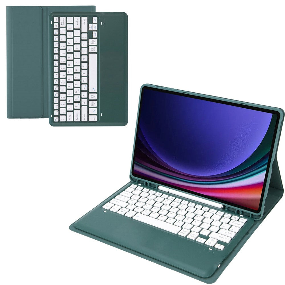 A810B For Samsung Galaxy Tab S10+ / S9 FE+ / S9+ 12.4" X610 / X616 Detachable Bluetooth-compatible Keyboard Case Pencil Slot Tablet Case