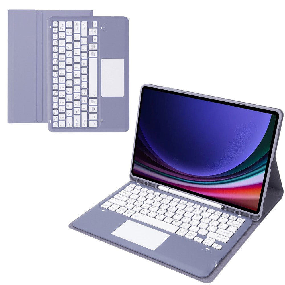 A810B-A For Samsung Galaxy Tab S10+ / S9 FE+ / S9+ 12.4" X610 / X616 Bluetooth-compatible Keyboard with Touchpad Pencil Slot Tablet Case