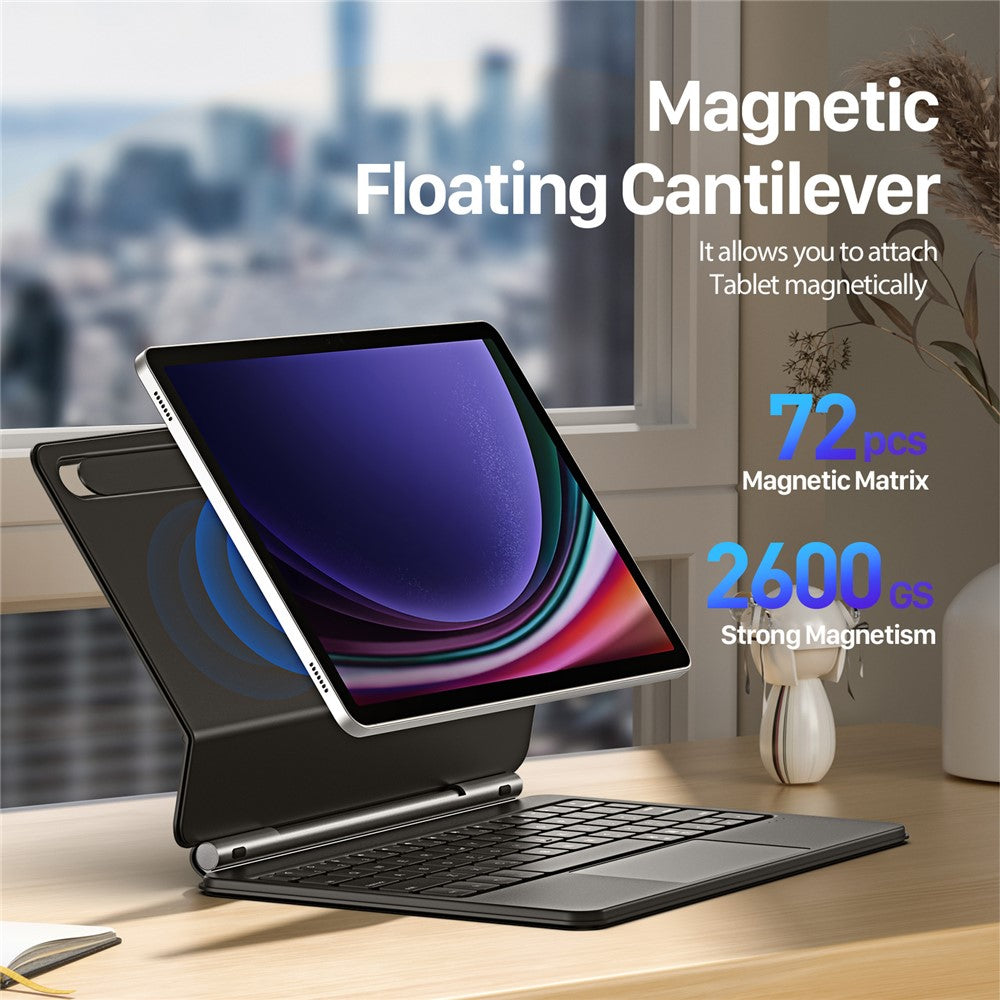 DUX DUCIS For Samsung Galaxy Tab S10 Lite / S10 FE / S9 FE / S9 / S8 / S7 Floating Magnetic Keyboard Leather Tablet Case