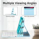 SD-X710 For Samsung Galaxy Tab S7 / S8 / S9 / S10 FE / S9 FE 11 inch PU Tablet Case Backlit Bluetooth-Compatible Keyboard