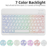 SD-X710 For Samsung Galaxy Tab S7 / S8 / S9 / S10 FE / S9 FE 11 inch PU Tablet Case Backlit Bluetooth-Compatible Keyboard