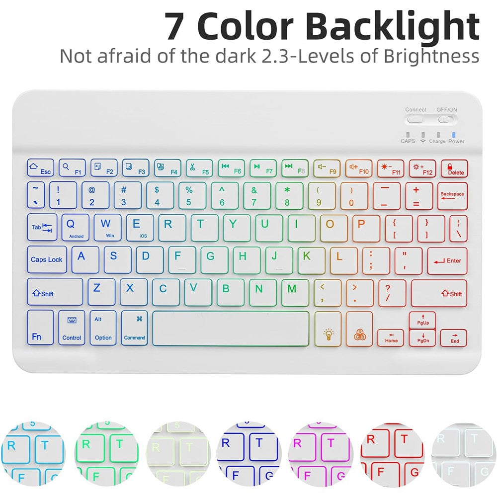 SD-X710 For Samsung Galaxy Tab S7 / S8 / S9 / S10 FE / S9 FE 11 inch PU Tablet Case Backlit Bluetooth-Compatible Keyboard