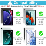 SD-X710 For Samsung Galaxy Tab S7 / S8 / S9 / S10 FE / S9 FE 11 inch PU Tablet Case Backlit Bluetooth-Compatible Keyboard