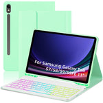 SD-X710 For Samsung Galaxy Tab S7 / S8 / S9 / S10 FE / S9 FE 11 inch PU Tablet Case Backlit Bluetooth-Compatible Keyboard