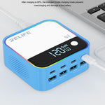 RELIFE Q2 120W GaN Charger 8 Port Desktop Charging Station Intelligent Charging Protection