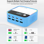 RELIFE Q2 120W GaN Charger 8 Port Desktop Charging Station Intelligent Charging Protection