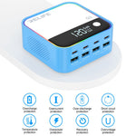 RELIFE Q2 120W GaN Charger 8 Port Desktop Charging Station Intelligent Charging Protection