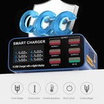 SUNSHINE SS-304Q 6-Port USB Charger Smart Digital Display Fast Charging Desktop Charging Station