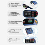 SUNSHINE SS-304Q 6-Port USB Charger Smart Digital Display Fast Charging Desktop Charging Station