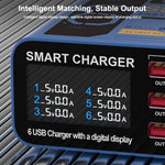 SUNSHINE SS-304Q 6-Port USB Charger Smart Digital Display Fast Charging Desktop Charging Station