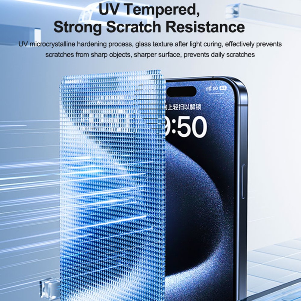 SUNSHINE 25 ST UV-2 Skärmskydd Vinkelfri PET-film för mobiler, Klockor, AirPods, Kameror