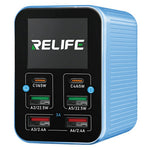 RELIFE Q4 Smart 6-Port Fast Charger 72W Dual PD  /  Dual QC TFT HD Color Screen Smart Sleep Mode For Home  /  Office Use
