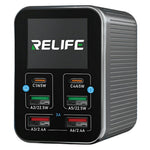 RELIFE Q4 Smart 6-Port Fast Charger 72W Dual PD  /  Dual QC TFT HD Color Screen Smart Sleep Mode For Home  /  Office Use