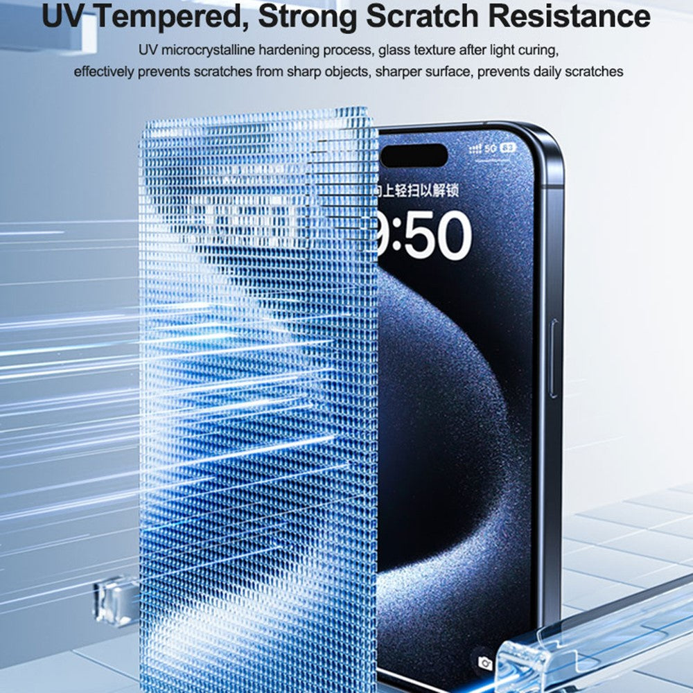 SUNSHINE UV-1 25Pcs HD Fiberglass Protective Film with Lamp Box UV Screen Protector Super Toughened Explosion Proof