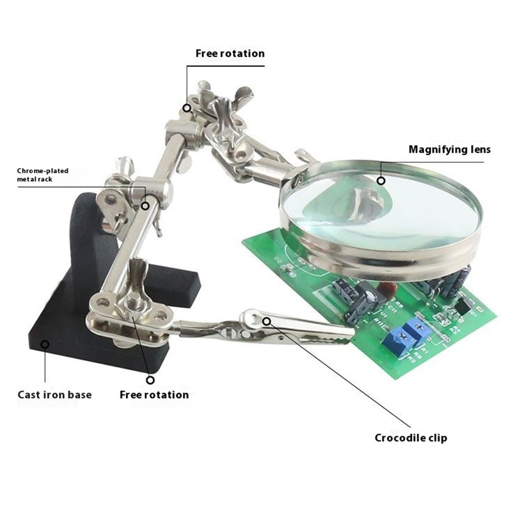 BEST BST-168Z Clip-On Magnifying Glass 3X Magnification Rotatable Lens Magnifiers