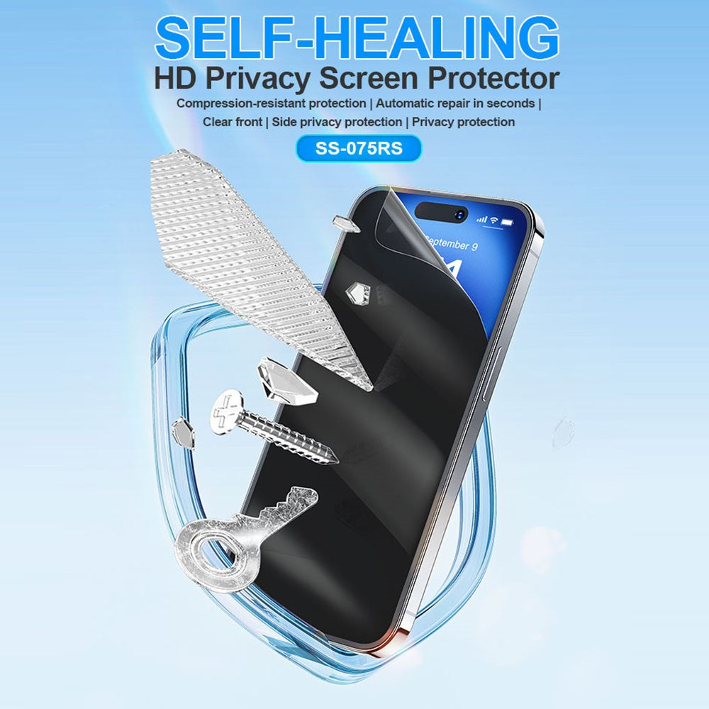 SUNSHINE SS-075RS 50 STK Selvreparerende Privatlivsskærmbeskytter HD Anti-tryk Hydrogel Film