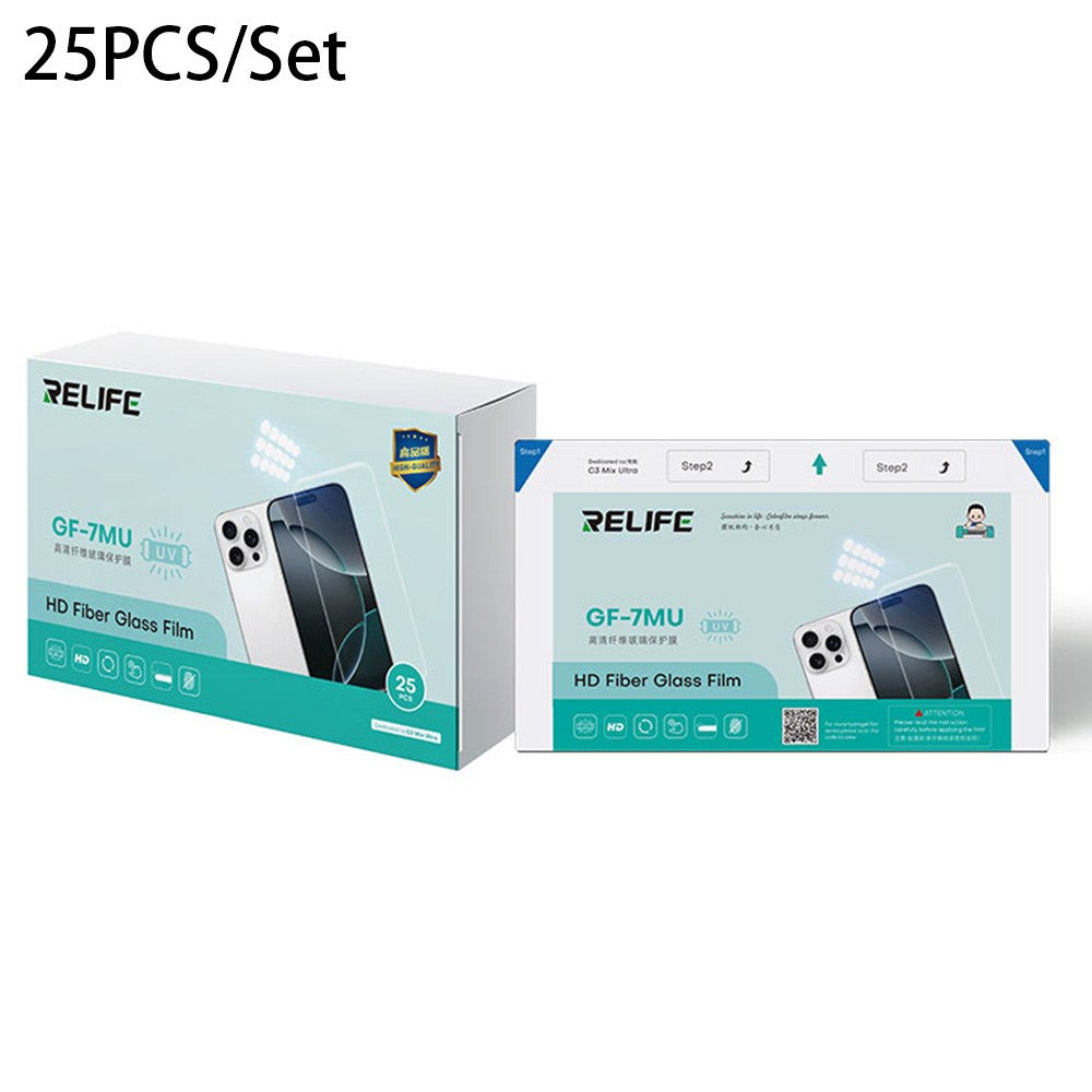 RELIFE GF-7MU 25Pcs UV Screen Protector Anti Scratch Full Coverage HD Fiber Glass Film (Work with SUNSHINE C3 Mix Ultra)