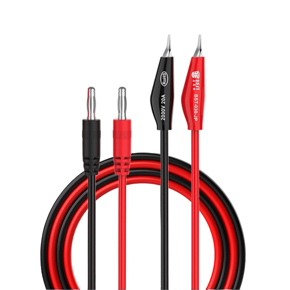 BEST BST-030-JP Power Supply Output Cable 2000V 20A Test Leads Dolphin Clip Banana Plug Multimeter Phone Repair Tool
