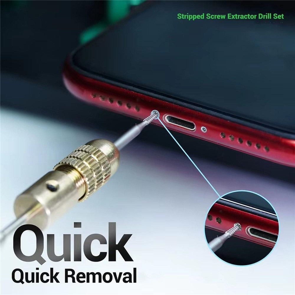 2UUL SD90 Stripped Screw Extractor Drill Set Carbide Tungsten Steel Bits for Phone Repair