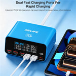 RELIFE Q6 70W 6-Port Smart Charger PD+QC 65W Type-C Fast Charging Tool