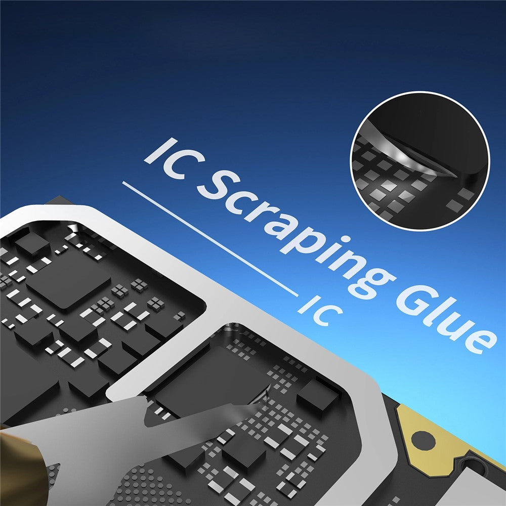 2UUL DA12 Hand Forged Glue Removal Pry Tool with 3 Blades for PCB Repair Underfill Clean