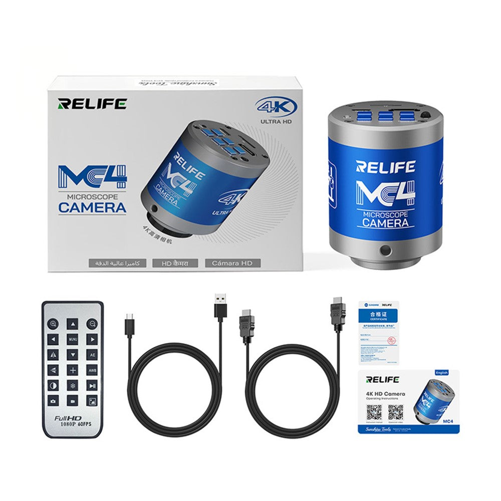 RELIFE MC4 Microscope Camera 4K 8MP Dual HD Interface C-mount Industrial Cameras