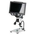 G1600 9 Inch LCD Industrial Electronic Microscope 1-1600x Adjustable Focus with LED Lights, Plug-in Version