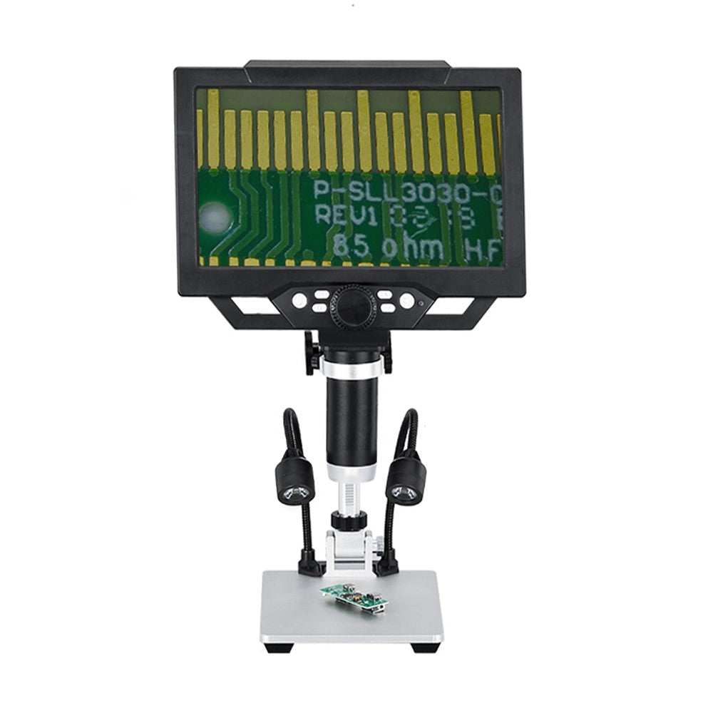 G1600 9 Inch LCD Industrial Electronic Microscope 1-1600x Adjustable Focus with LED Lights, Plug-in Version