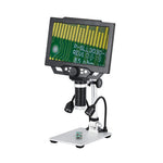 G1600 9 Inch LCD Industrial Electronic Microscope 1-1600x Adjustable Focus with LED Lights, Plug-in Version