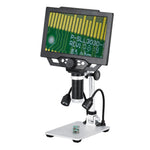 G1600 9 Inch LCD Industrial Electronic Microscope 1-1600x Adjustable Focus with LED Lights, Plug-in Version