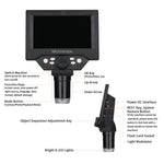 G5 5.5 inch HD Digital Microscope 10MP 1-1000x Magnification 8 LED Lights with Built-In Lithium Battery