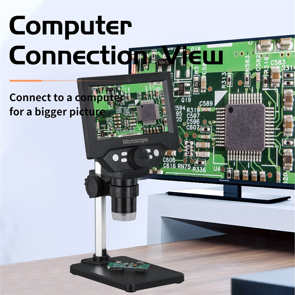 G5 5.5 inch HD Digital Microscope 10MP 1-1000x Magnification 8 LED Lights with Built-In Lithium Battery