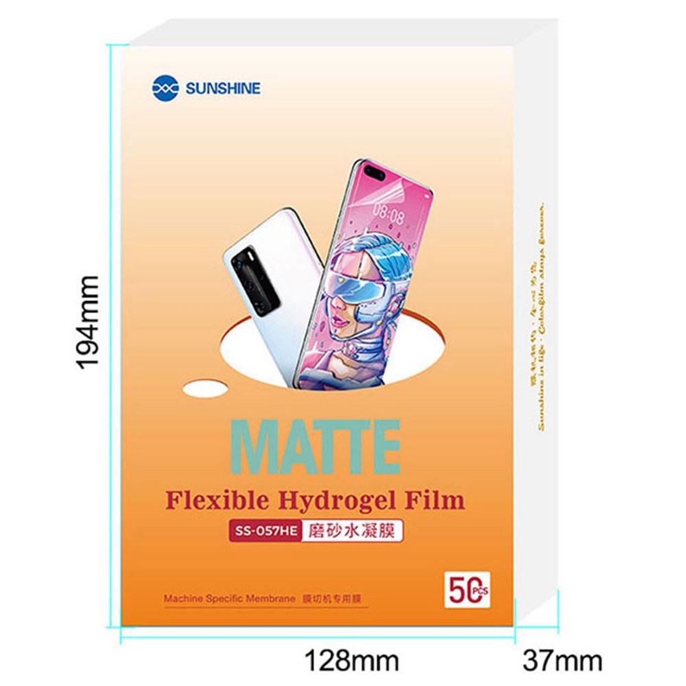 SUNSHINE SS-057HE 50Pcs/Pack Matte Surface TPH Front/Rear Hydrogel Film for SS-890 Cutting Machine