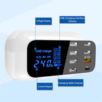 YC-CDA19Q 75W 8-Port USB Fast Charger Desktop Multifunction Charging Station with Screen Display