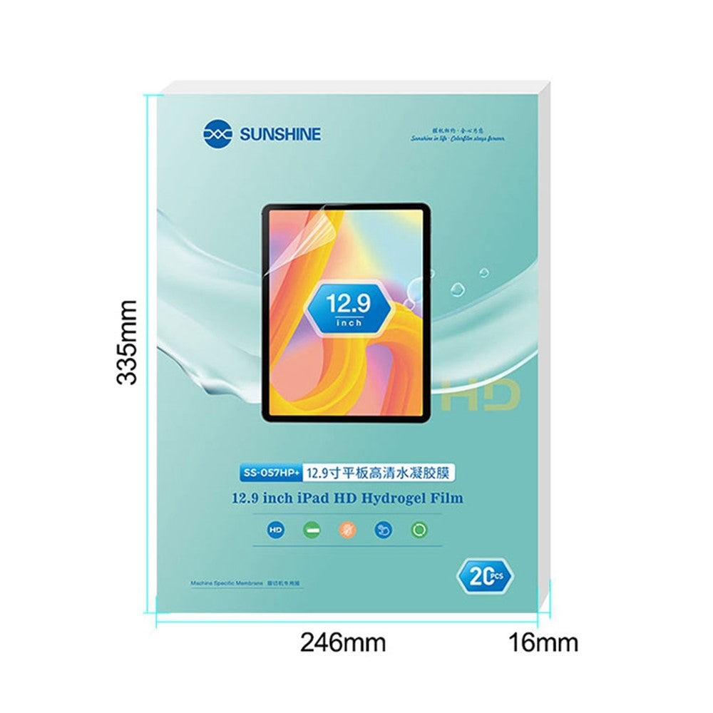 SUNSHINE SS-057HP+ 20 Sheets / Box Hydrogel Film for SS-890 Cutting Machine, Clear TPH Front / Rear Protective Film for All Models under 12.9-inch