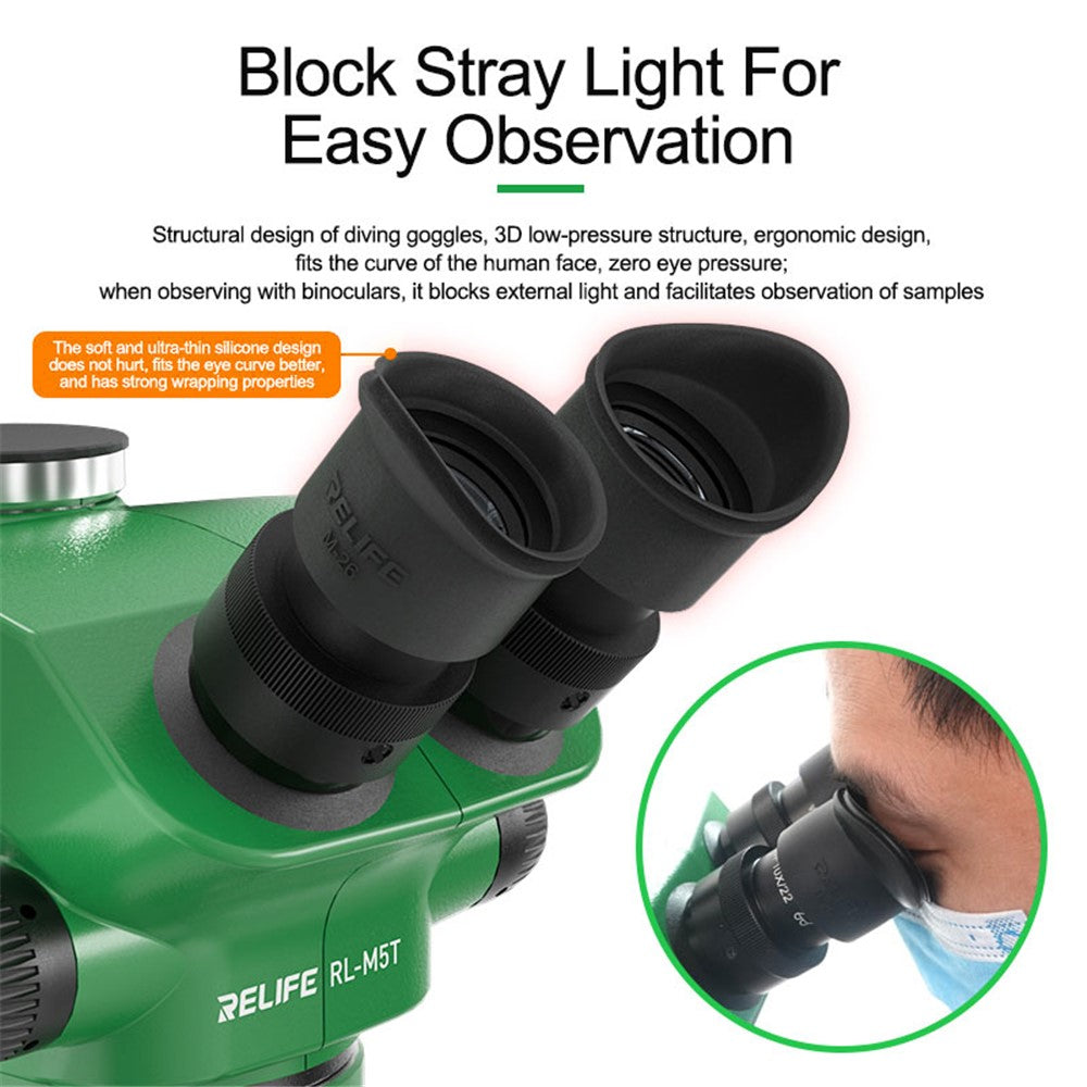 RELIFE M-26 2Pcs Microscope Soft Silicone Eyepiece Cover Guards Strong Shading Eyecup